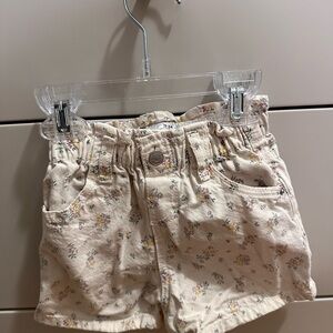 Zara Cream Floral Kids Shorts
